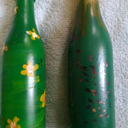 Decorative bottles like new, pack of 12 hand-painted