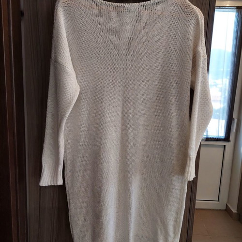 Harem knitted long white sweater dress used, one size