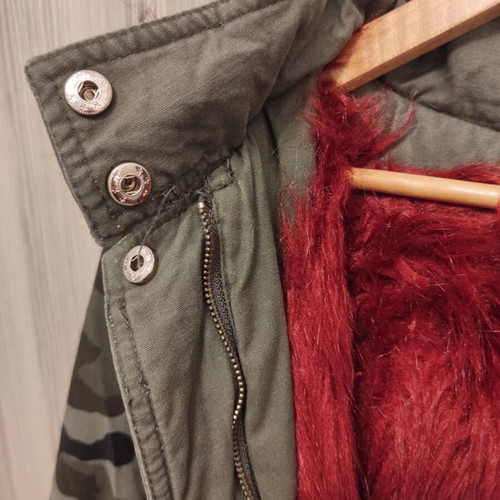 Silia D parka jacket with burgundy fur lining, XL