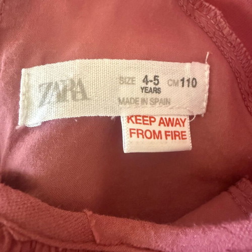 Zara girls dress size 4-5 years like new, pink, 110 cm