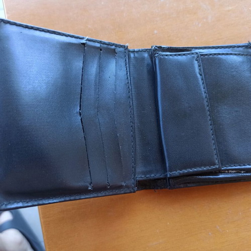 Leather wallet used, black
