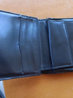 Leather wallet used, black