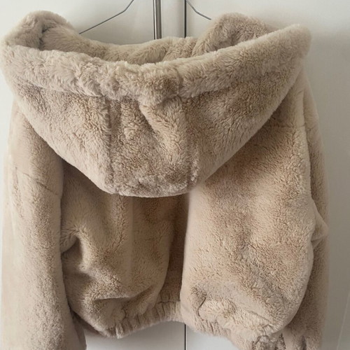 Bershka beige faux fur jacket medium used