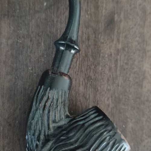 Wooden pipe 1980 like new, two types of wood and plastic