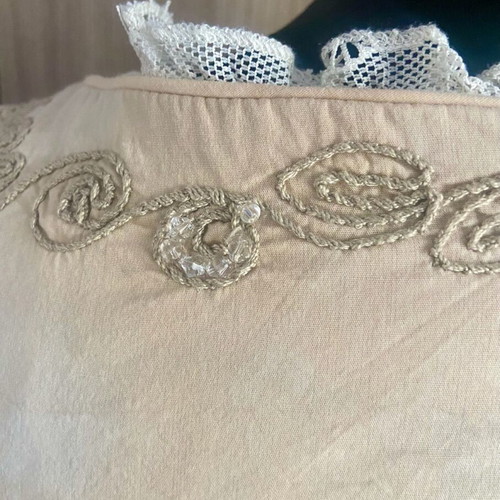 Vintage ecru doll-like dress like new with beige lace blouse