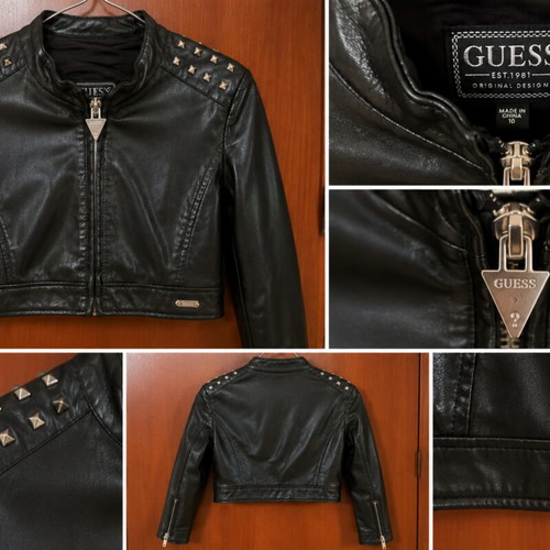 Guess leather jacket like new, kids size 10, black