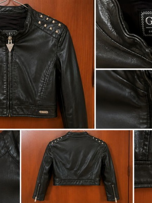 Guess leather jacket like new, kids size 10, black
