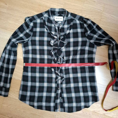 Massimo Dutti plaid shirt like new, gray and brown, size 46