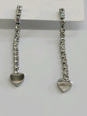 Steel earrings new, silver color