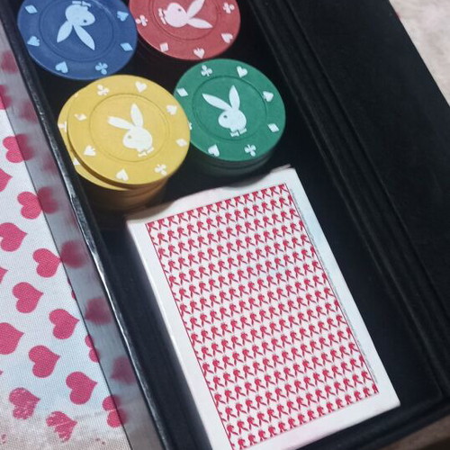 Playboy Mini Poker Set with Unused Plastic Cards