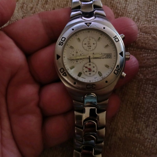 Reporter chronograph men's watch used, silver