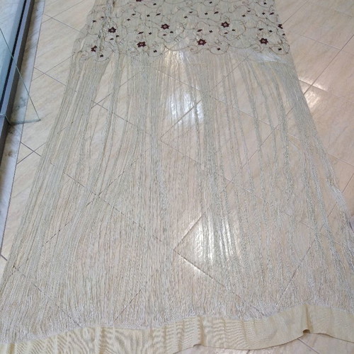 Italian net curtain 1.50x3.00 gold beige new