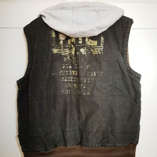 Sleeveless jacket new black and gray XL with hood