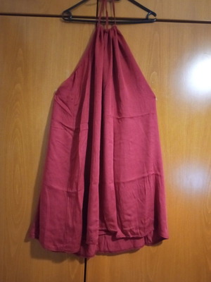 Midi burgundy halter neck dress used, myfashionfruit, size S-M