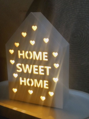 Handmade house from porcelain powder with internal light new