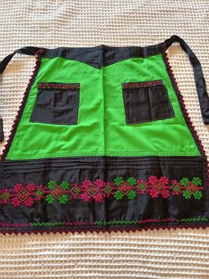 Vintage handmade embroidered traditional apron from 1950 like new