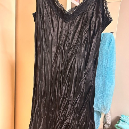 Mini dress ziczac satin crinkled medium new, black