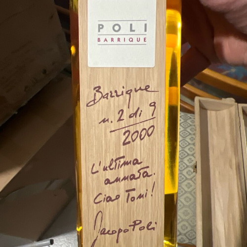 Grappa Poli Barrique 2000 vintage sealed with wooden case
