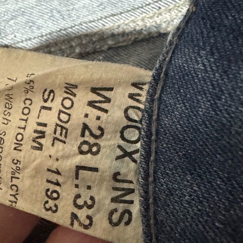 Jeans like new blue color with bows, size S/M