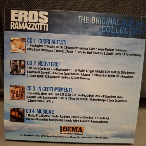 Eros Ramazzotti The Original Albums Collection 4 CD box set like new, pop