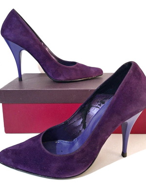 Petridis purple pumps used, size 39, 10 cm heel