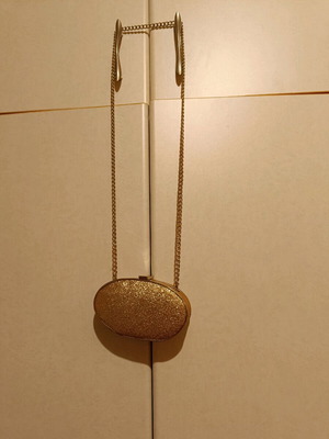 Τσαντάκι βραδινό Zara χρυσάφι ελάχιστα χρησιμοποιημένο