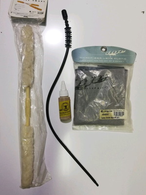 Paintball marker cleaning kit new with squeegee, swab and dye cloth