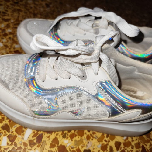 Women's athletic shoes size 37 white silver used