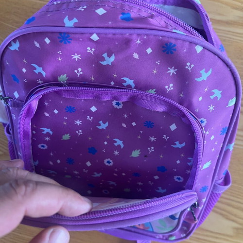 Disney Frozen backpack used with fur keychain, purple multicolor