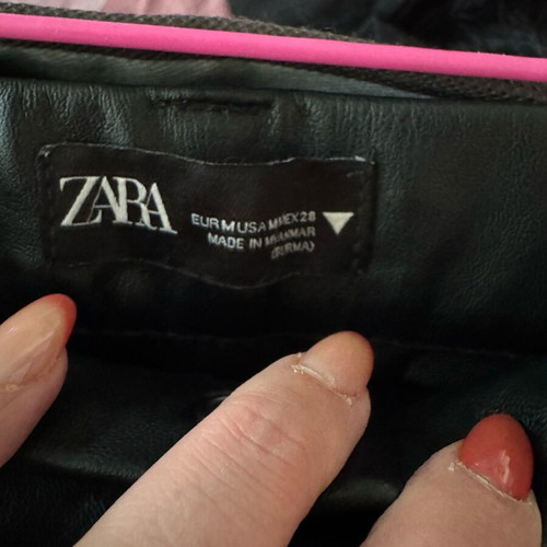 Black leather pants Zara like new, slim fit