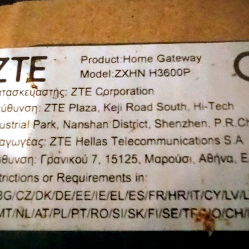ZTE H3600P Router new