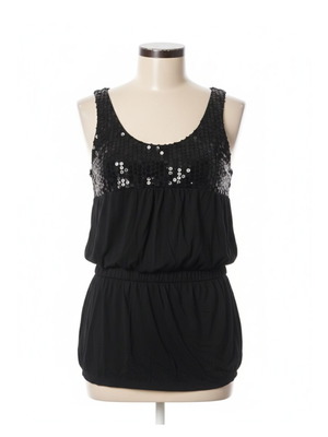 Lynne blouse with draped sequins, size S-M, like new, black
