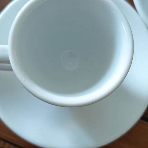 Loumidis Papagalos collectible Greek coffee cup set of 2 with saucers