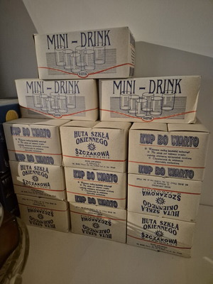 Vintage ποτήρια Mini-Drink σετ 6 τεμ. αχρησιμοποίητα από Szczakowa