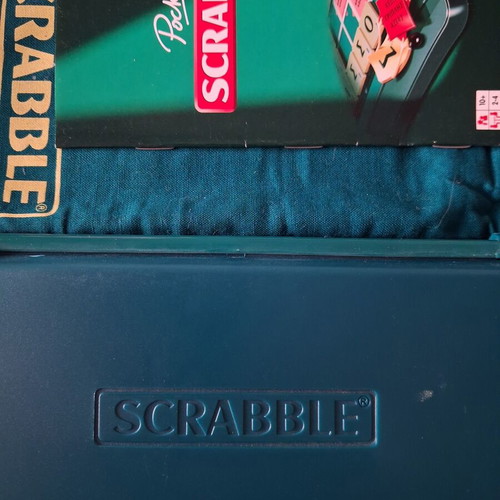 Pocket Scrabble board game used, specially designed for travel