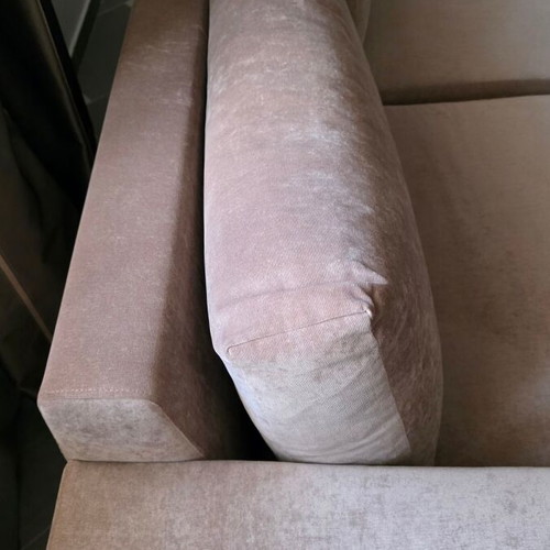 Living room sofas like new, 2 three-seaters 2.10m with storage, velvet fabric