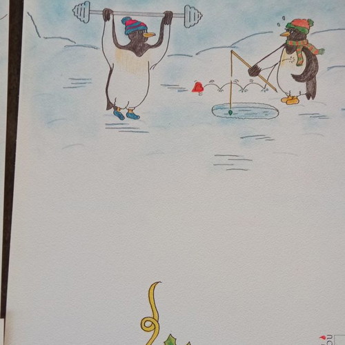Advertising Christmas cards new, pack of 8, GYMNASTIKA