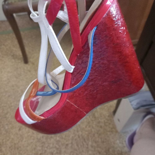 Migato platform shoes new, size 36, red with multicolor details
