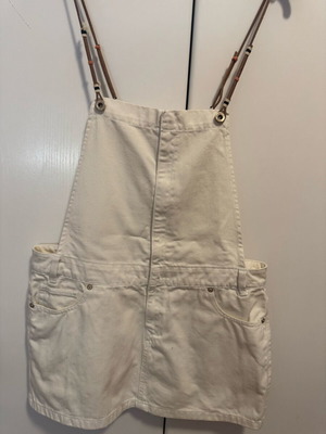 MANGO denim mini dress salopette like new, white, size M