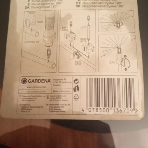 Gardena 180° watering nozzle new