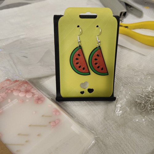 Watermelon Slice 3D printing earrings made to order