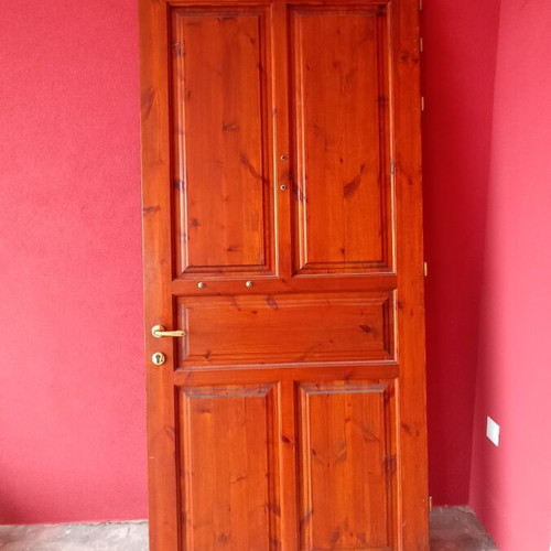 Wooden door used, solid with frame, traditional design