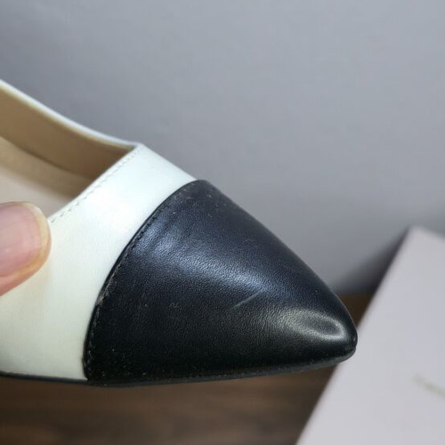 Francescomilano leather slingback pumps size 39 like new, black and white