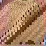  mango cable knit mustard jumper m