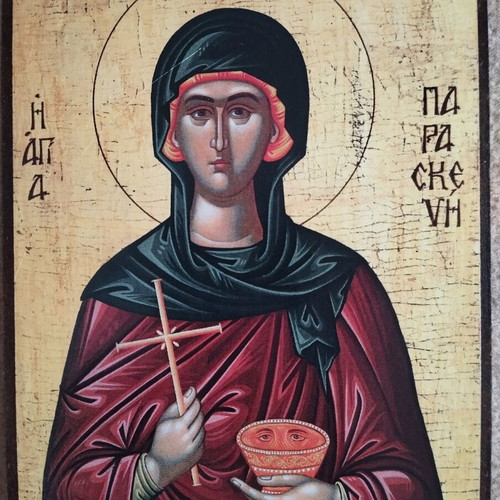 Icon of Saint Paraskevi wooden new, Byzantine style copy
