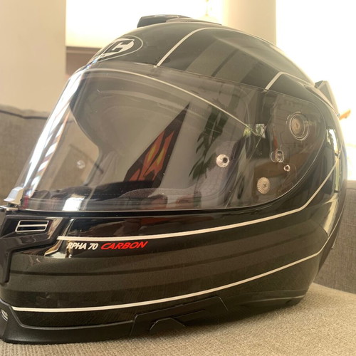 HJC RPHA 70 Carbon motorcycle helmet, size L, black/carbon