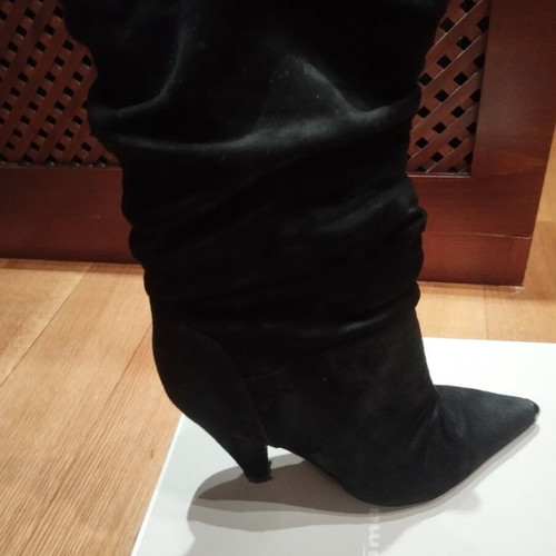 Exe Black Suede Boots Like New, Size 38, High Heel
