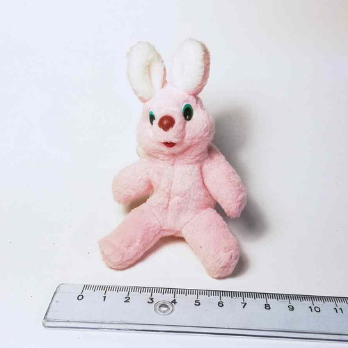 Plush bunny used pink hanging with suction cup
