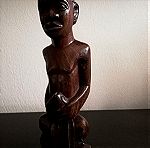  WOODEN FIGURE OF AN AFRICAN  - Solid Wood - Hand Made South Africa - Retro / ΞΥΛΙΝΗ ΦΙΓΟΥΡΑ  ΑΦΡΙΚΑΝΟΥ -Μασίφ Ξύλο  - χειροποίητο Νότιας Αφρικής