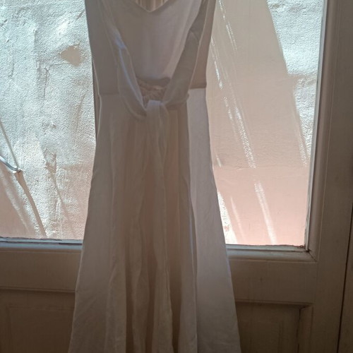 Oysho dress white, like new, open back, size M